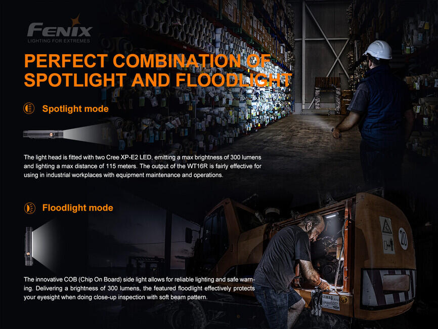Fenix WT16R Flashlight, Rechargeable