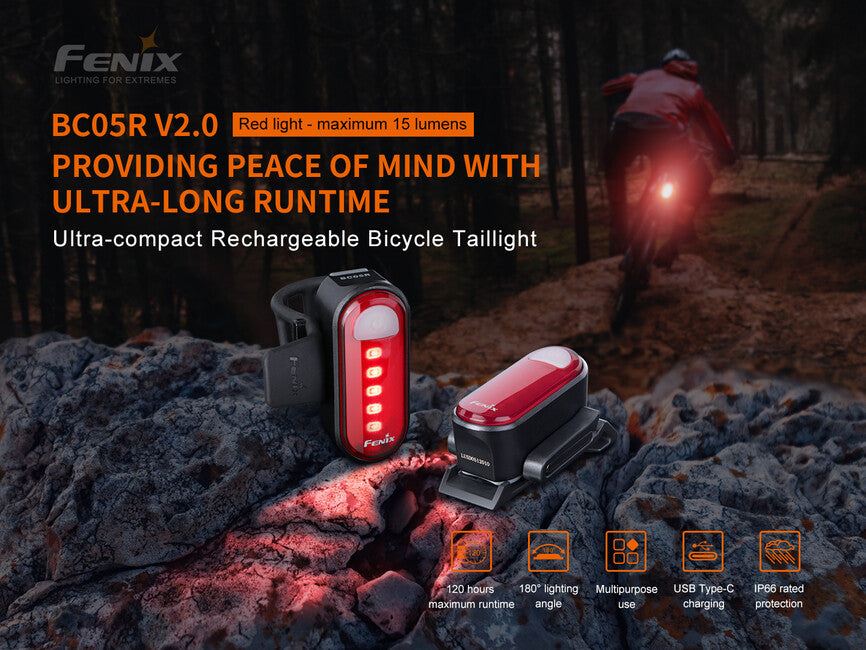 Fenix BC05R V2.0 Bike Light, Red