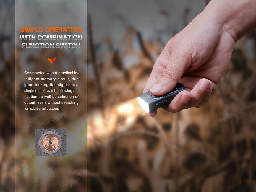 Fenix E03R V2.0 Rechargeable Flashlight, Grey