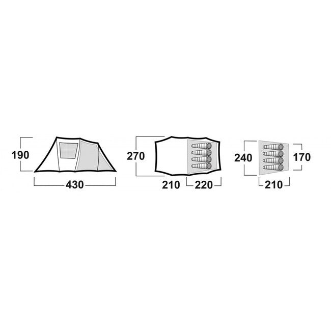 HUSKY Family Baul 4 Tent, Green