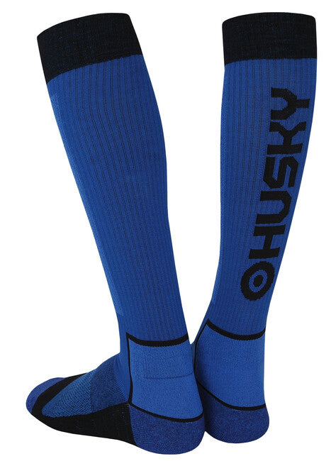 HUSKY Snow Wool Socks, Navy Blue/Black