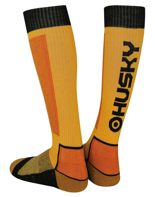 Husky Snow Wool Socks, Yellow/Black