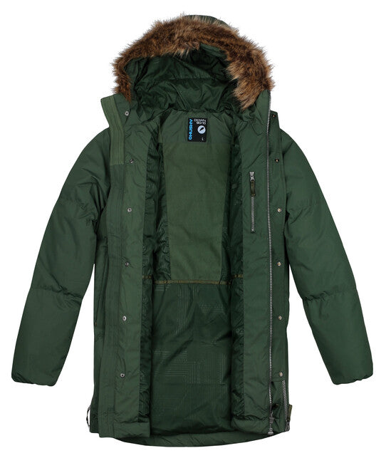 HUSKY Downbag moški perčasti kabat, temno khaki