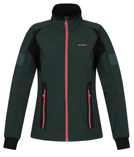 HUSKY Scooby ženska softshell jakna, črno-zelena
