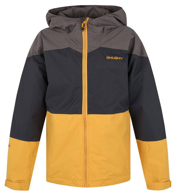 HUSKY Nicker K Children's Hardshell Jacket, Dark Grey/Light Mustard