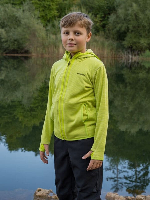 HUSKY Artic Zips K Hoodie, Bright Green / Dark Khaki
