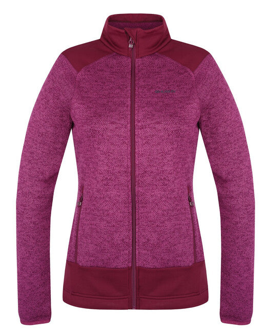 HUSKY Alan women's fleece sweater zip, dark magenta