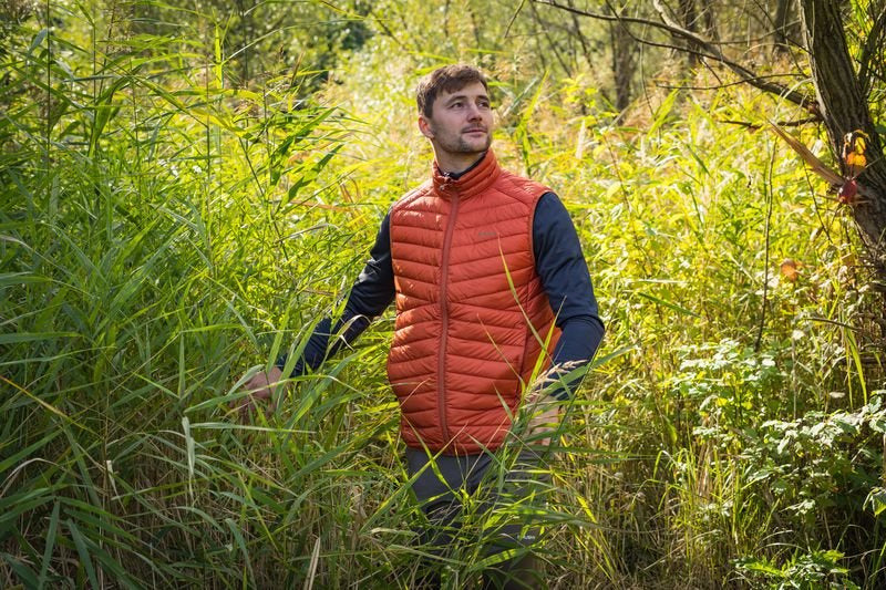 HUSKY Dresles Men's Down Vest, Brick Orange