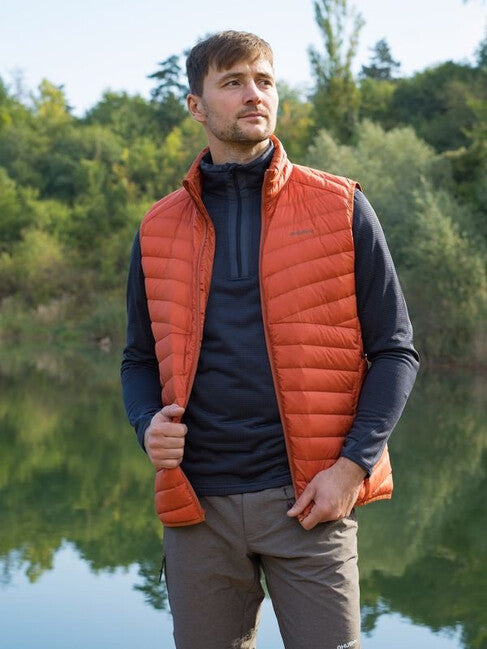 HUSKY Dresles Men's Down Vest, Brick Orange