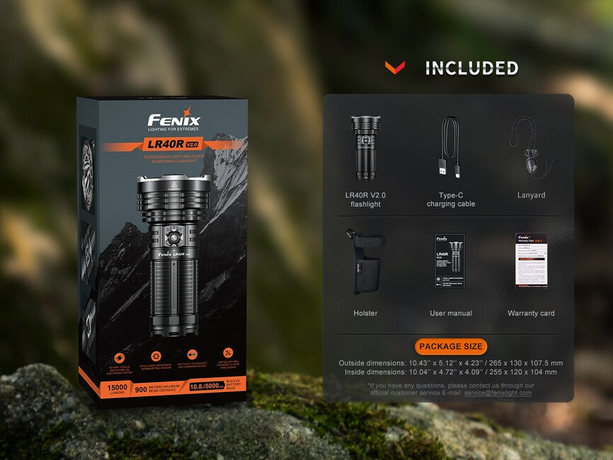 Fenix LR40R V2.0 Rechargeable LED Flashlight
