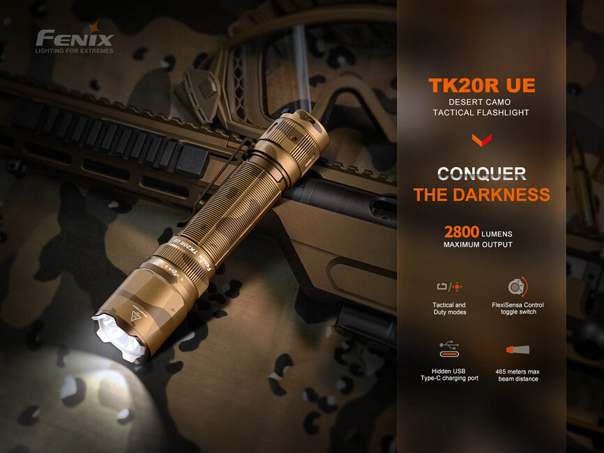 Fenix TK20R UE Tactical Rechargeable Flashlight, Green Tropic