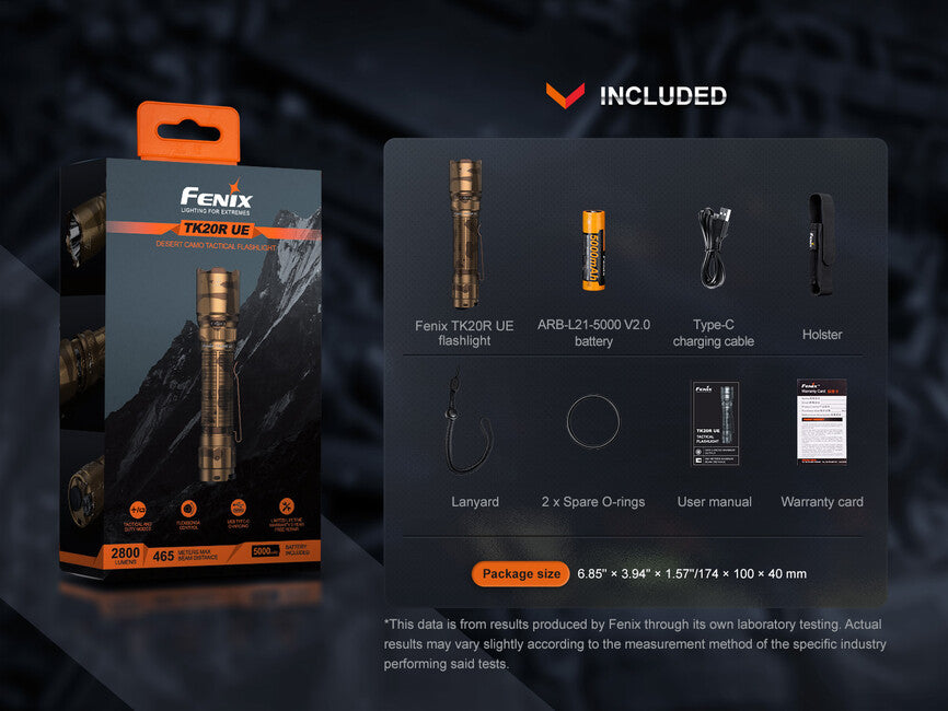 Fenix TK20R UE Flashlight, Tan
