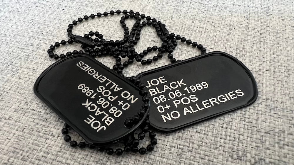 O&T gravírovanie štítkov Dog Tags