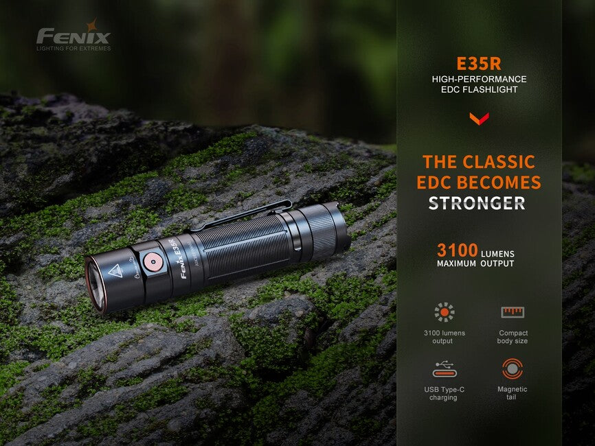 Fenix E35R dobíjateľné vreckové svietidlo a biely difuzér AOD-S V2.0