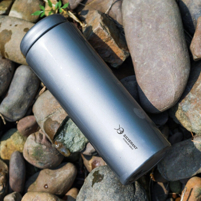 Silverant Titanium Bottle with Flat Cap 600ml