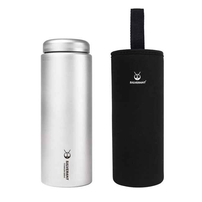 Silverant Titanium Bottle with Flat Cap 600ml