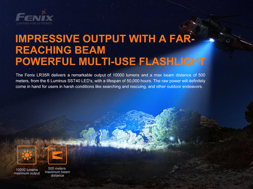 Fenix LR35R Rechargeable Flashlight