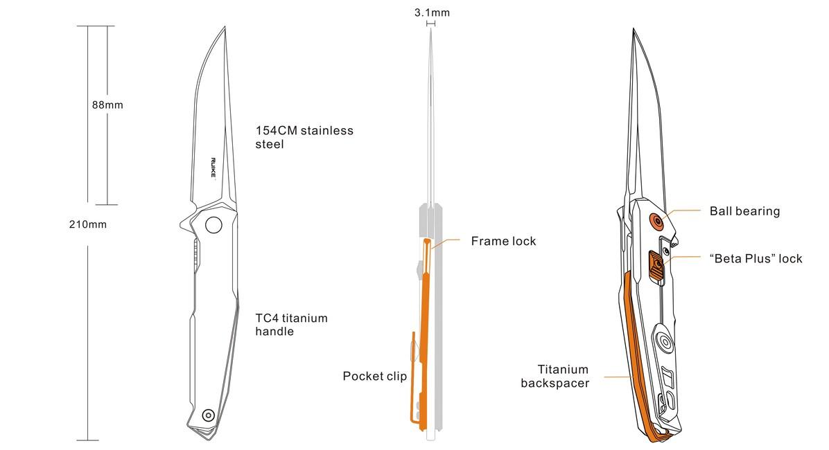 Ruike M108-TZ Folding Pocket Knife