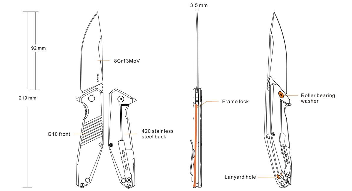 Ruike D191-B Folding Pocket Knife
