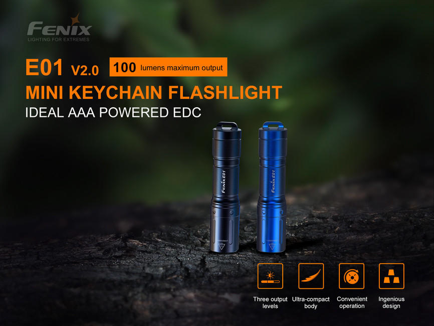 Fenix E01 V2.0 Flashlight, Mini