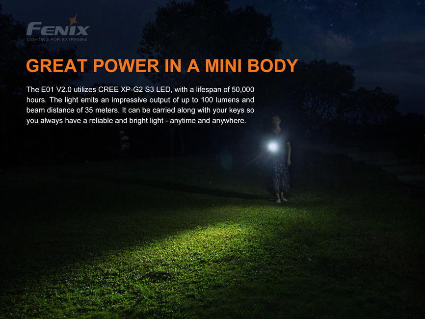 Fenix E01 V2.0 Flashlight, Mini