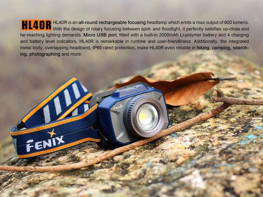 Fenix čelovka HL40R - modrá