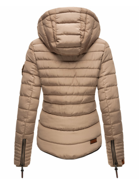 Marikoo Amber women's winter hooded jacket, taupe