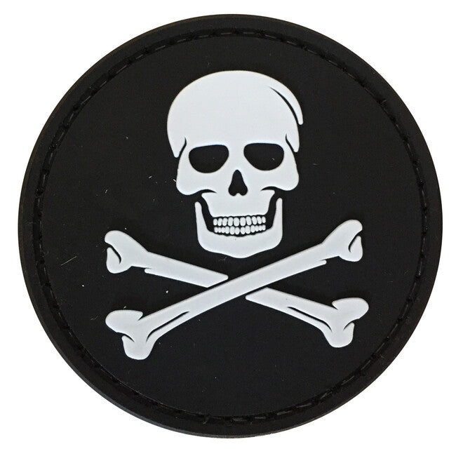 WARAGOD Jolly Roger PVC Patch, Black and White