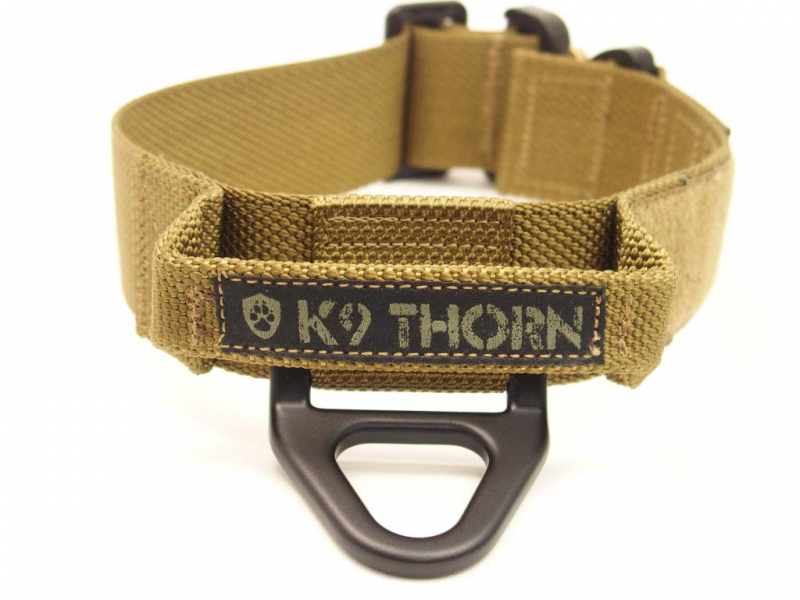K9 Thorn Cobra-Bravo Collar with Handle 45mm, Brown Coyote
