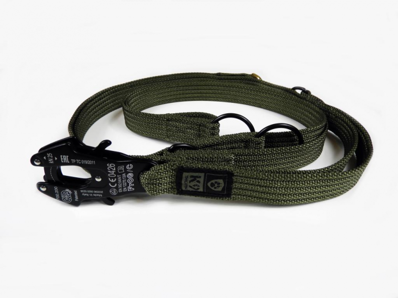K9 Thorn Removable Leash with Front Handle Kong Frog, Olive
