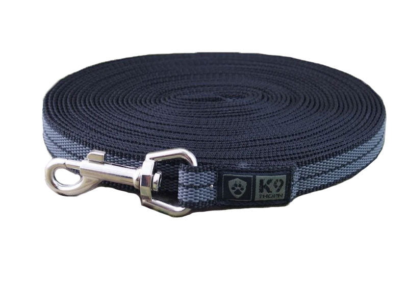 K9 Thorn Non-Slip Leash with Carabiner, Black, 10M