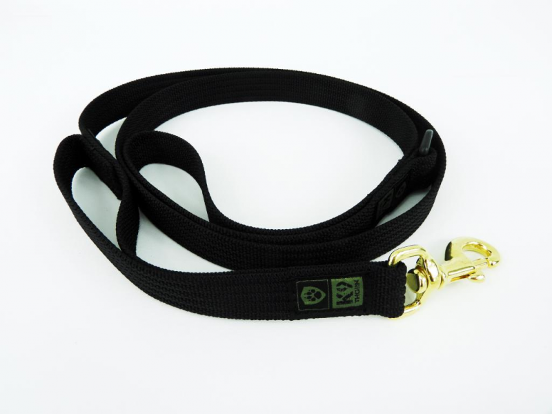 K9 Thorn Leash with 2 Handles 100cm, Black