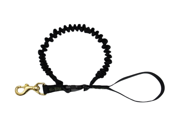 K9 Thorn Leash with Shock Absorber and Carabiner, Black, XL