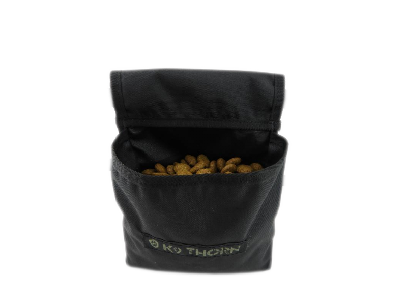 K9 Thorn Treat Pouch Open Top with Belt, Black