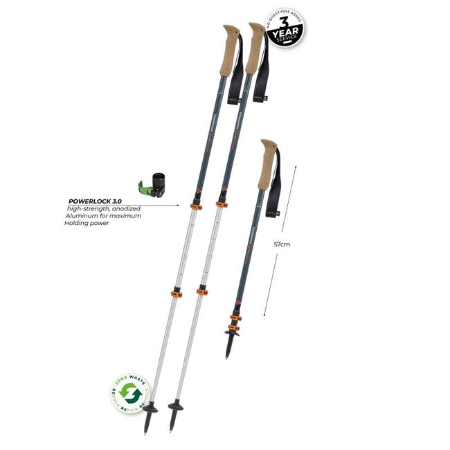Komperdell Ridgehiker Cork Powerlock Trekking Poles with Antishock Absorption System