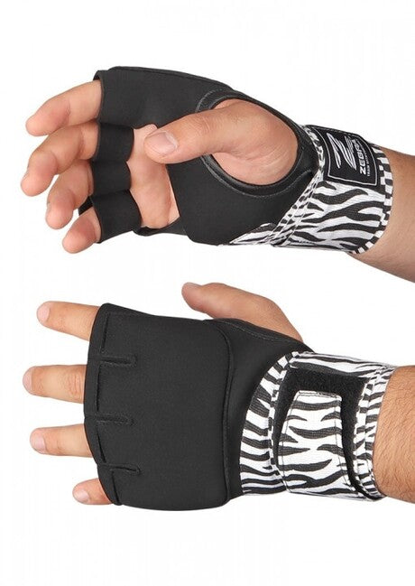 Katsudo Zebra Quick Wrap Gel Boxing Hand Wraps, Black