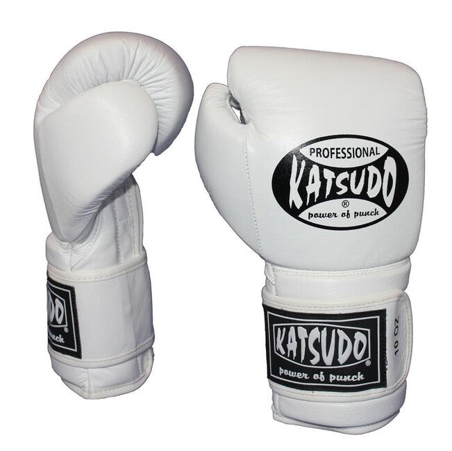 Katsudo Professional Boxing Gloves, White