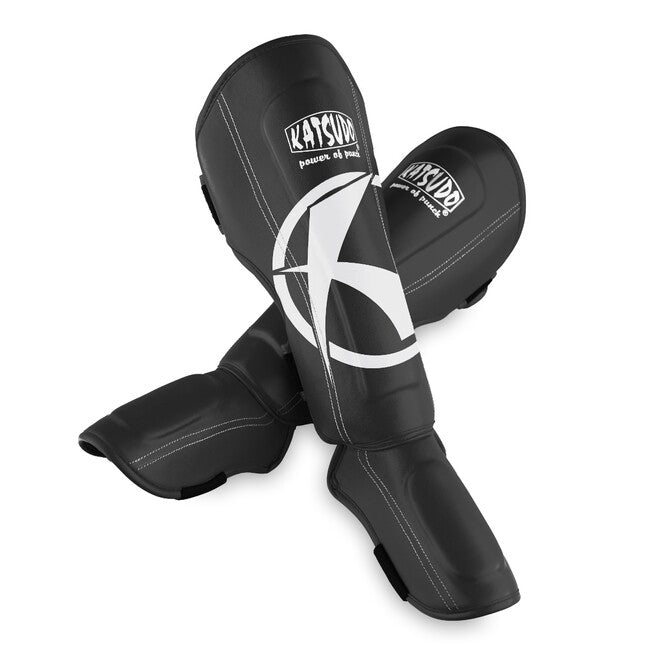 Katsudo Fort II Shin and Instep Guards, Black and White