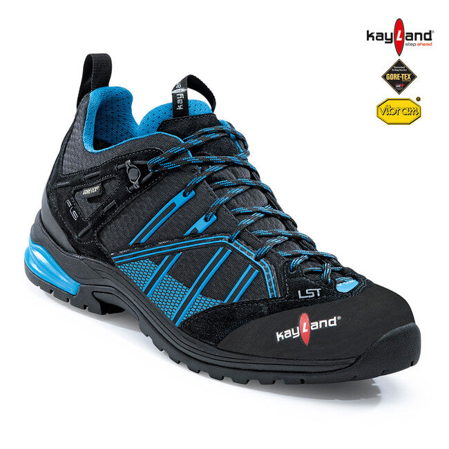 Kayland Track GTX Hiking Shoes 006M, Black/Blue Cyan