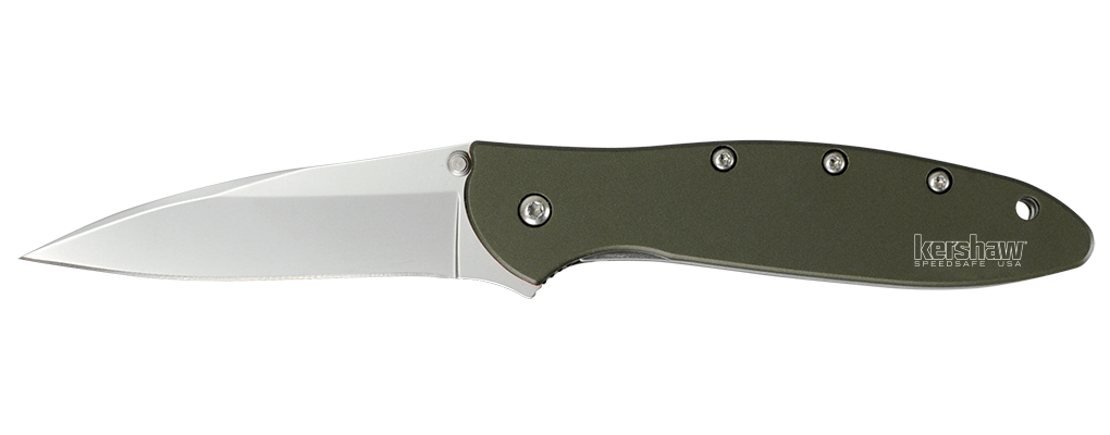 Kershaw vreckový nôž Leek 7,6 cm, olivovo zelená, hliník