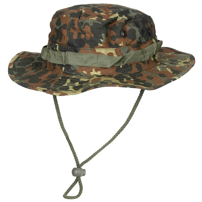MFH GI Bush Rip-Stop Hat with Chin Strap, BW Camo