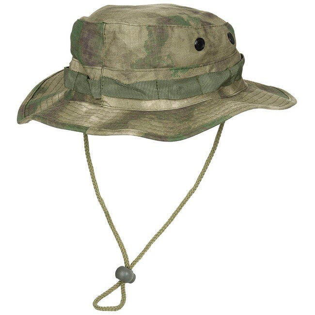 MFH American GI Bush Rip-Stop Hat with Chin Strap, HDT-camo FG