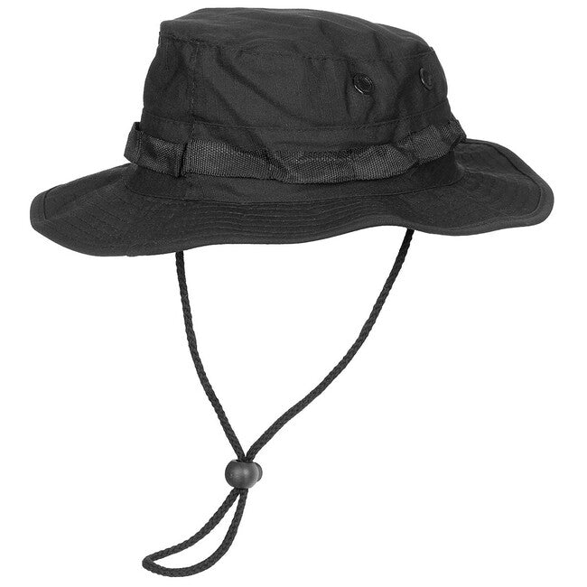 MFH GI Bush Rip-Stop Hat with Cord, Black