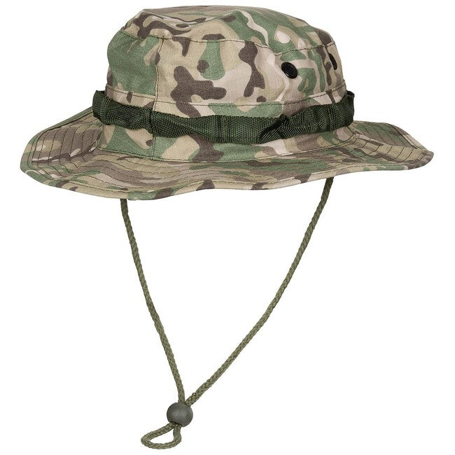 MFH GI Bush Rip-Stop Hat with Chin Strap, Operation-Camo