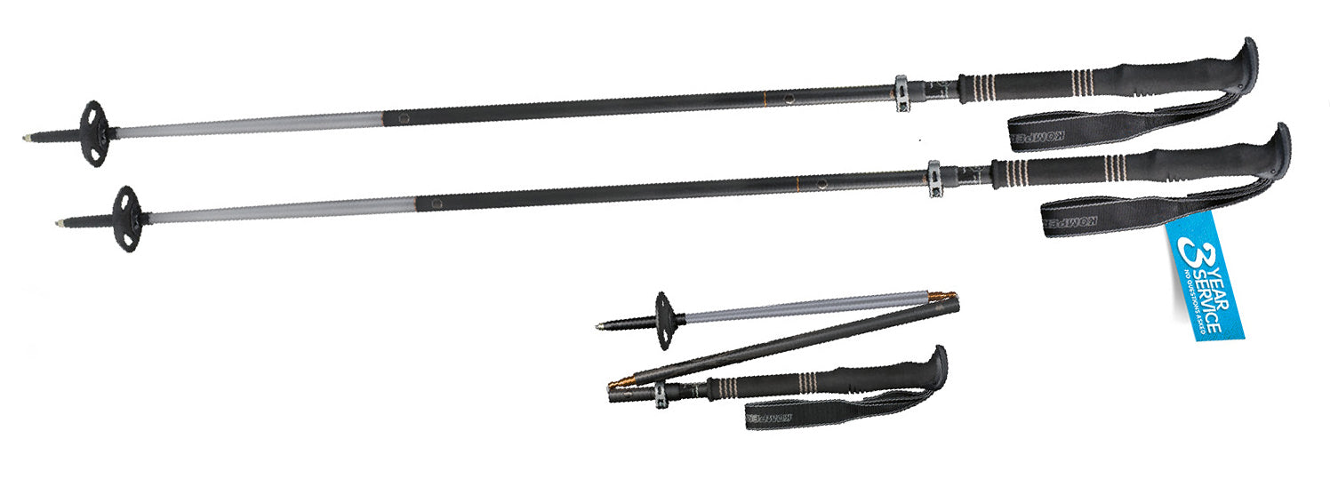 Komperdell Carbon FXP.4 Exp. Vario Folding Poles 120-140 cm, 1 Pair