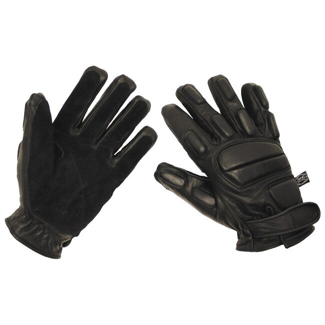 MFH Protect Cut-Resistant Leather Gloves, Black