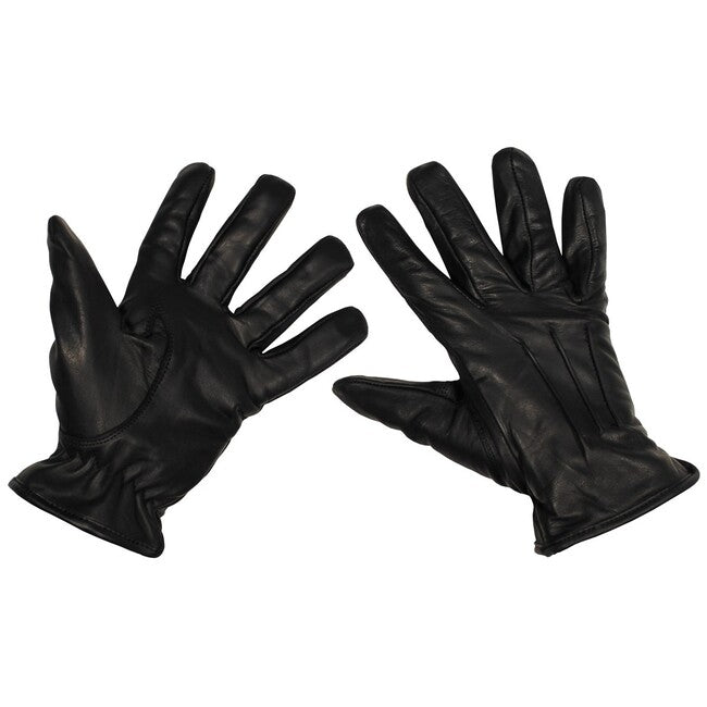 MFH Safety Leather Gloves Cut-Resistant, Black