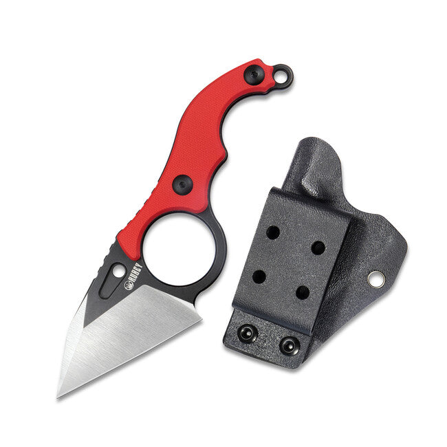 KUBEY Hippocam Fixed Blade Knife, Red