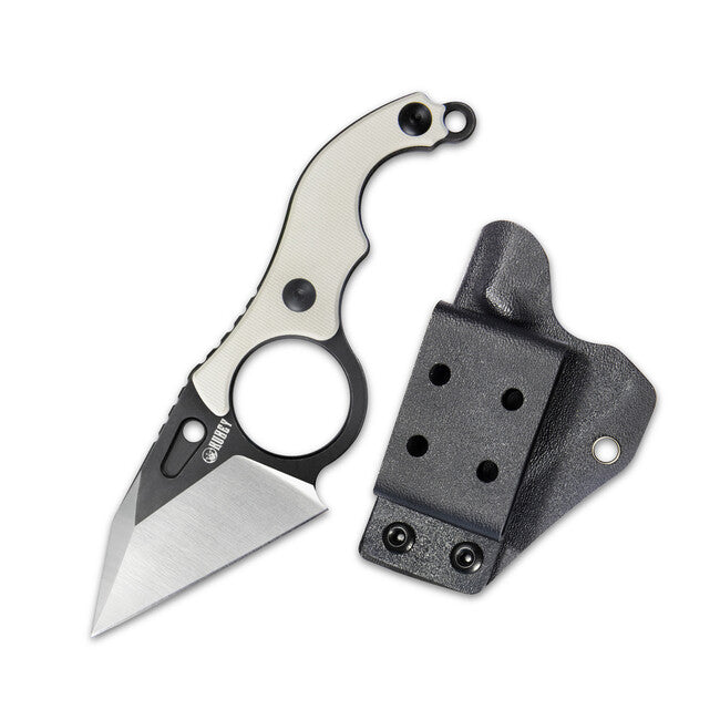 KUBEY Hippocam Fixed Blade Knife, Ivory