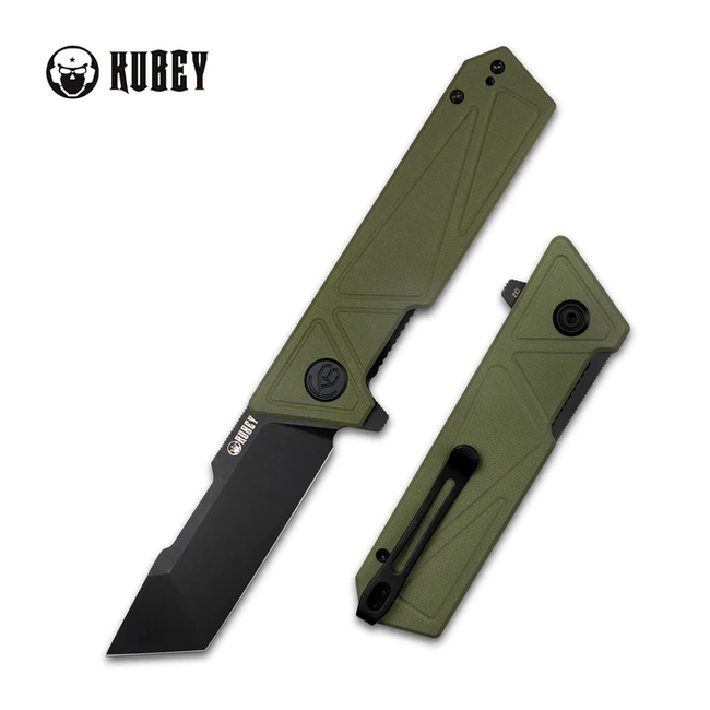 KUBEY Avenger Outdoor Folding Knife, Green
